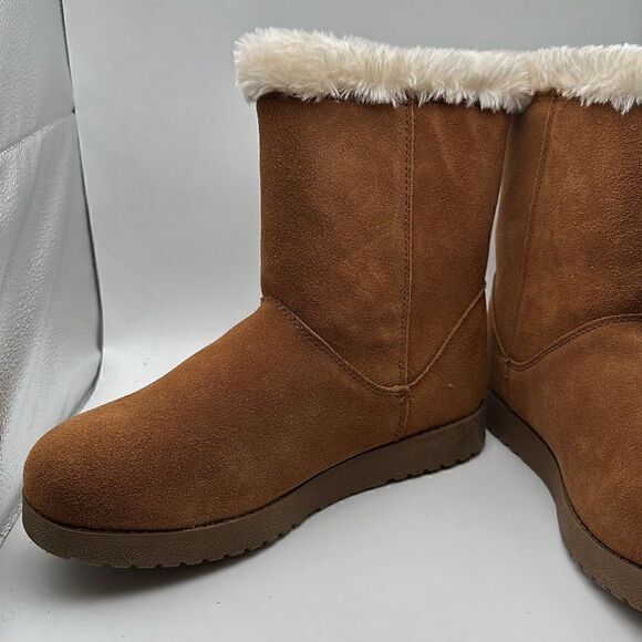 CUSHIONAIRE Women's Heather pull on boot +Memory Foam 8.5 CHESTNUT - Picture 7 of 7